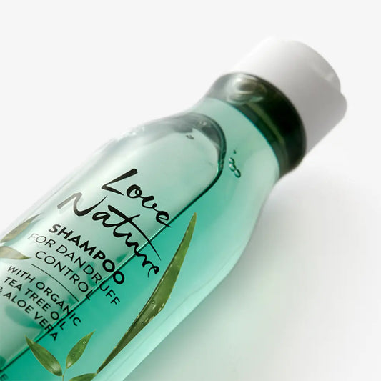 Love Nature Shampoo for Dandruff Control 250 ml | With Organic Tea Tree Oil & Aloe Vera | Purifying & Soothing Anti-Dandruff Care