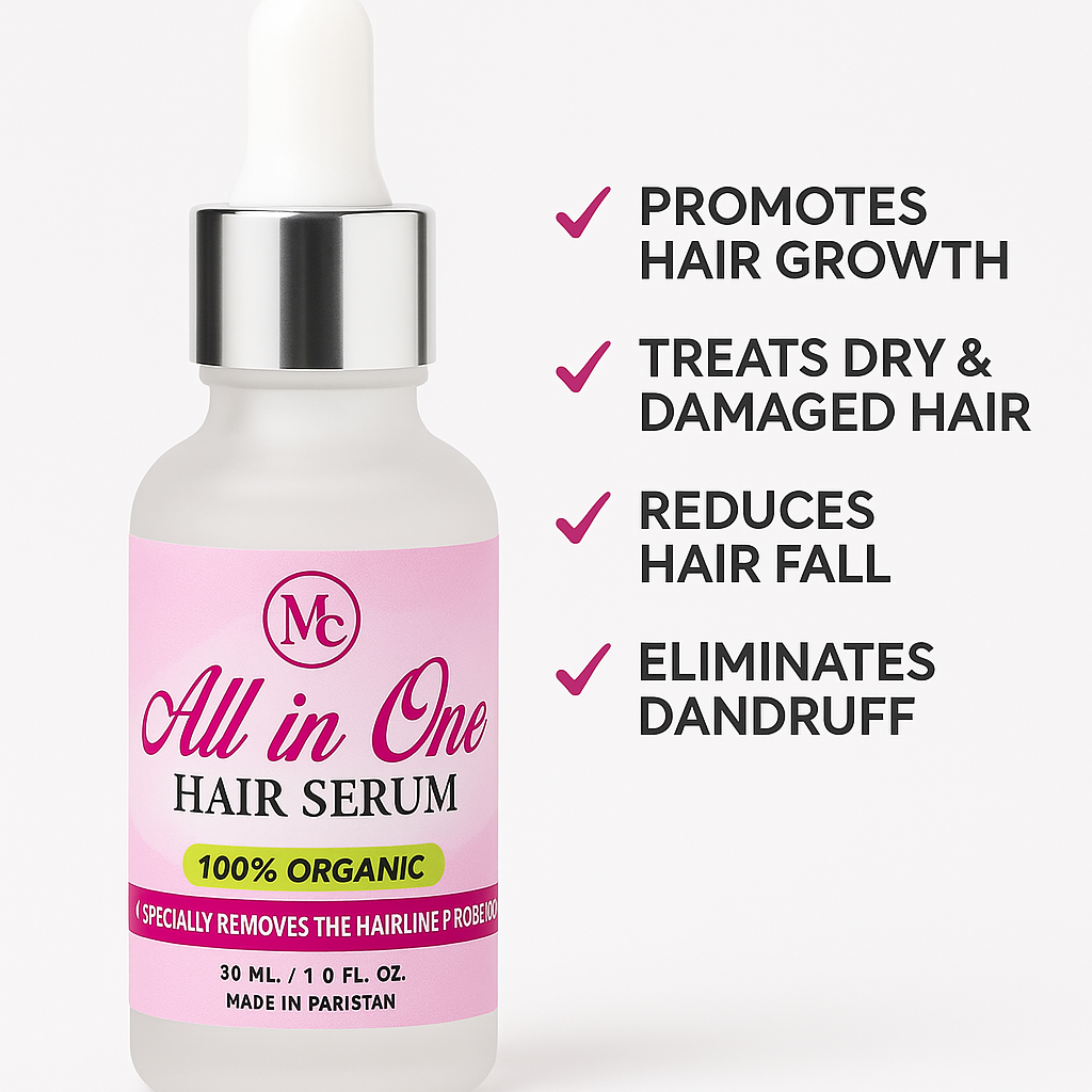 All in One Hair Serum 30ml | 100% Organic Growth & Hairline Care