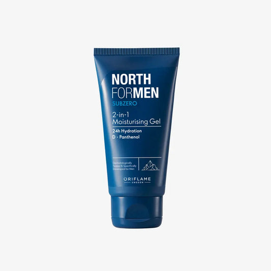 North for Men SubZero 2-in-1 Moisturising Gel 50 ml | Hydrating & Energising Face & Body Gel | With Arctic Pro Defence & Mint