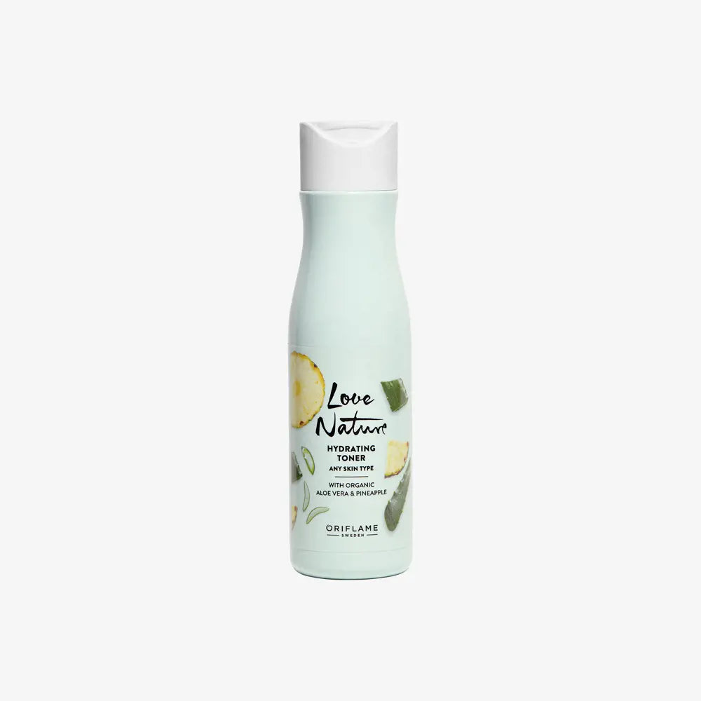 Oriflame Love Nature Hydrating Toner with Organic Aloe Vera & Pineapple 150 ml | Refreshing Alcohol-Free Toner for Smooth & Radiant Skin | Original Sweden Skincare