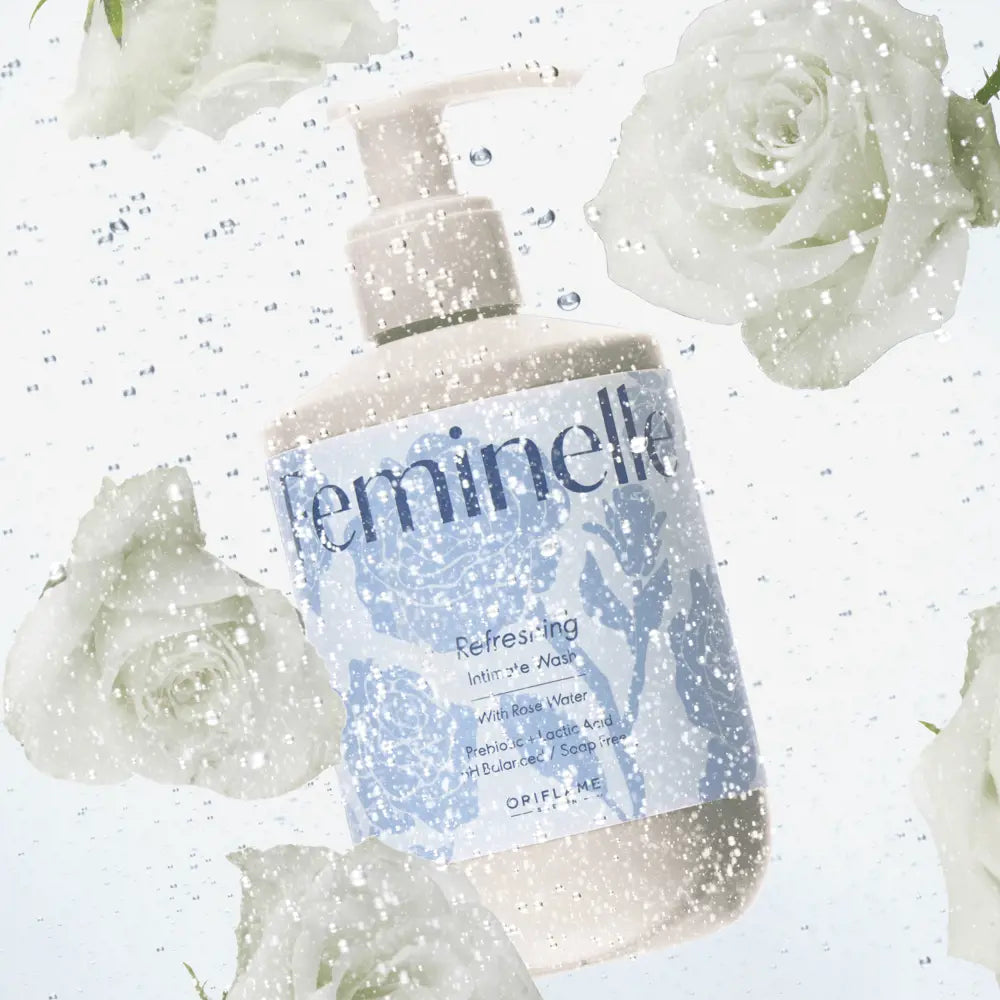 Feminelle Refreshing Intimate Wash with Rose Water 300 ml | Gentle Daily Cleanser | pH-Balanced & Soothing