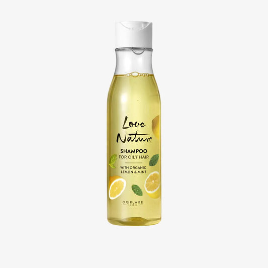 Love Nature Shampoo for Oily Hair 250 ml | With Organic Lemon & Mint | Refreshing & Purifying Formula for Fresh, Balanced Hair