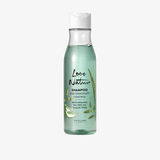 Love Nature Shampoo for Dandruff Control 250 ml | With Organic Tea Tree Oil & Aloe Vera | Purifying & Soothing Anti-Dandruff Care
