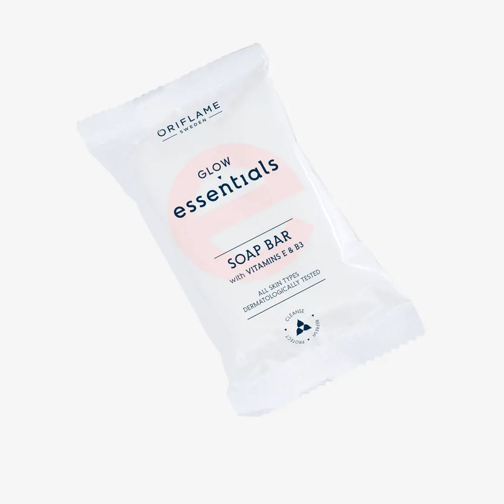 Glow Essentials Soap Bar with Vitamins E & B3 | Nourishing & Brightening Soap for Healthy Skin