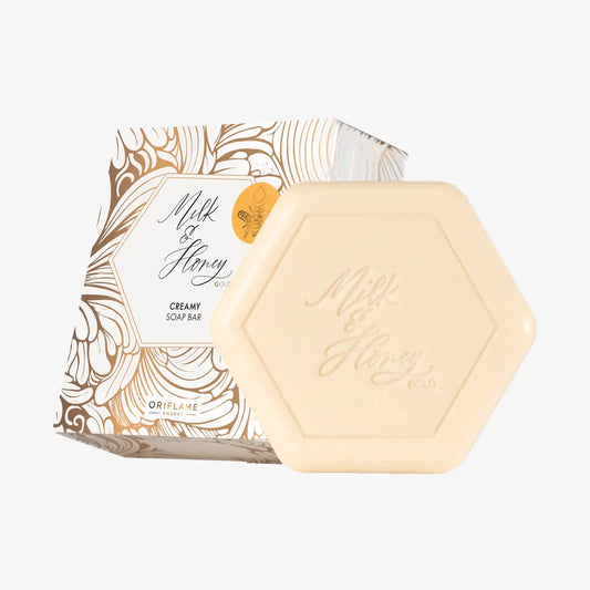 Milk & Honey Gold Creamy Soap Bar 90 g | Nourishing & Moisturising Soap | With Organic Milk & Natural Honey Extracts